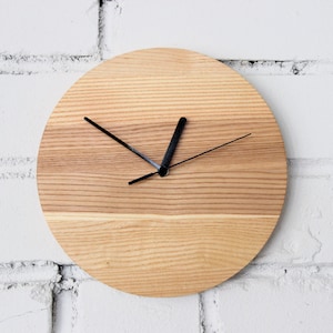 Wall clock Minimalist Wood wall art. Silent Light wood wall decor.