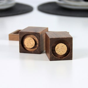 Wooden salt and pepper shakers Salt and pepper shakers. Salt and pepper set. Wooden seasonings set. image 7