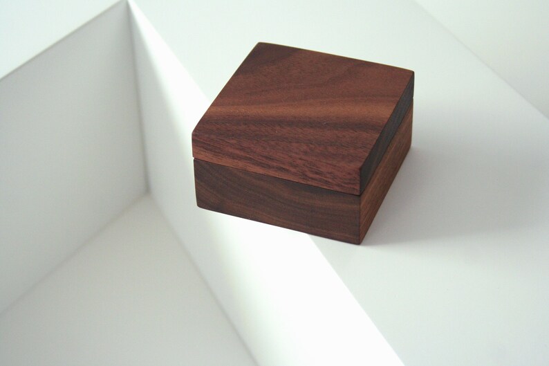 Wooden ring box. Wood Jewelry box. Unique walnut jewelry box. image 7