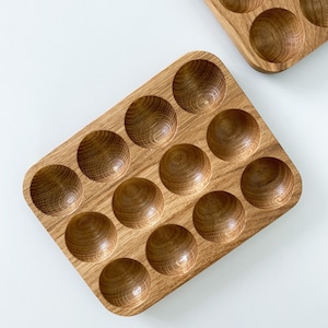 Egg holder for 12 eggs Chicken egg holder. Wooden egg tray  Farmhouse decor. Countertop egg holder.
