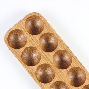 Wooden Egg Holder for 10 Eggs Farmhouse Kitchen Decor. Wooden egg tray. image 8