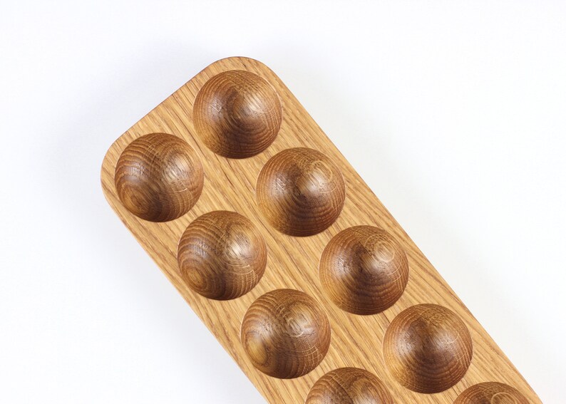 Wooden Egg Holder for 10 Eggs Farmhouse Kitchen Decor. Wooden egg tray. image 8