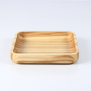 Wooden Serving Platter & Bowl. Elegant Table and Kitchen Snack Dish
