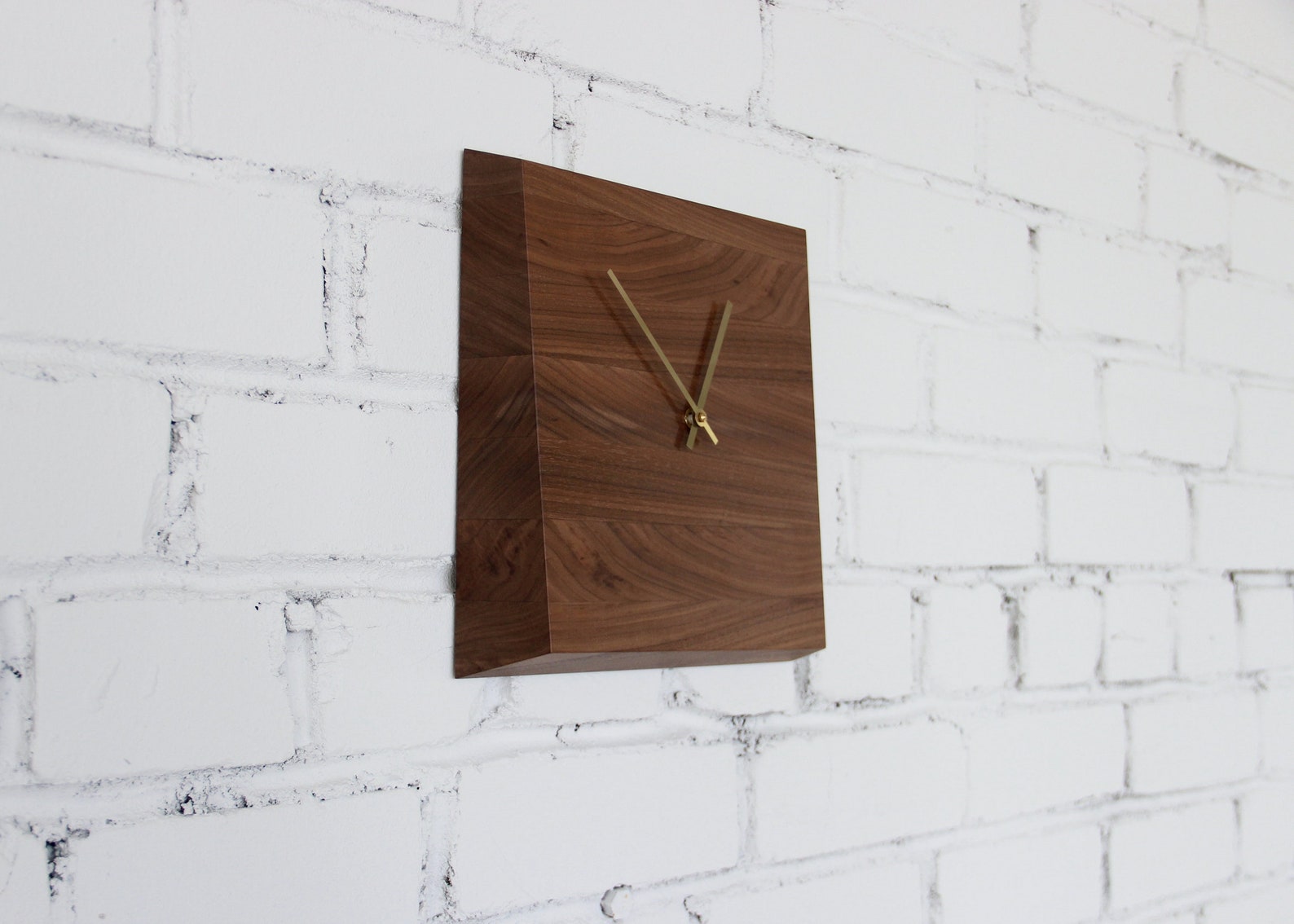 Walnut Wood Wall Clock. Wooden Wall Clock. Etsy
