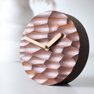 Desk clock Office decor Desk decor. Walnut wood table clock. image 7