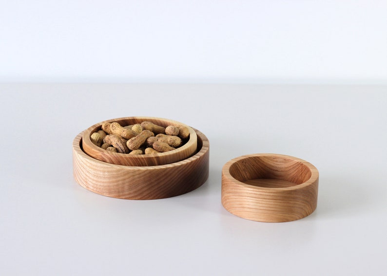 Wood bowl set of 3 wooden bowls. Decorative bowl. image 10