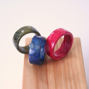 Natural wooden color ring. Unique Wooden Ring Band. Unique wood jewelry gift. image 4