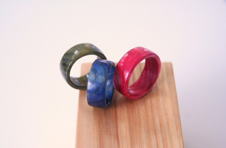 Natural wooden color ring. Unique Wooden Ring Band. Unique wood jewelry gift. image 4