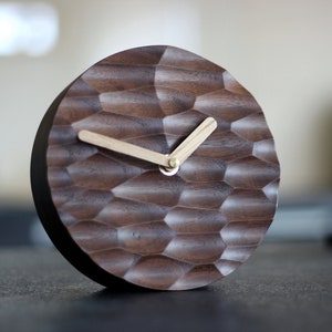 Desk clock Office decor Desk decor. Walnut wood table clock. image 3