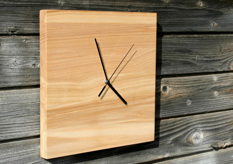 Ash wood square wall clock, a modern and stylish addition to your decor