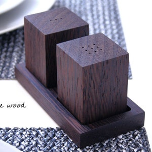 Wooden salt and pepper shakers Salt and pepper shakers. Salt and pepper set. Wooden seasonings set. Wenge wood