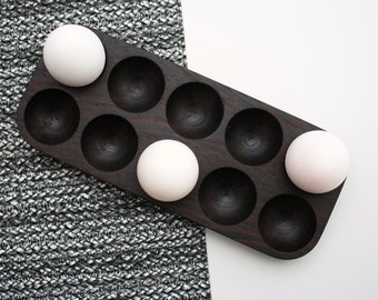Wooden Egg Holder Wooden Egg tray. Countertop egg holder. Wood egg tray decor Wenge wood egg storage.