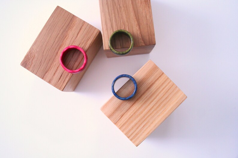 Natural wooden color ring. Unique Wooden Ring Band. Unique wood jewelry gift. image 2
