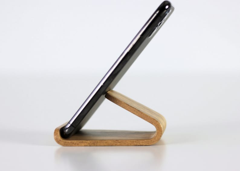 Phone holder Wood phone stand. Office desk decor Business gift. Wood phone stand. image 2