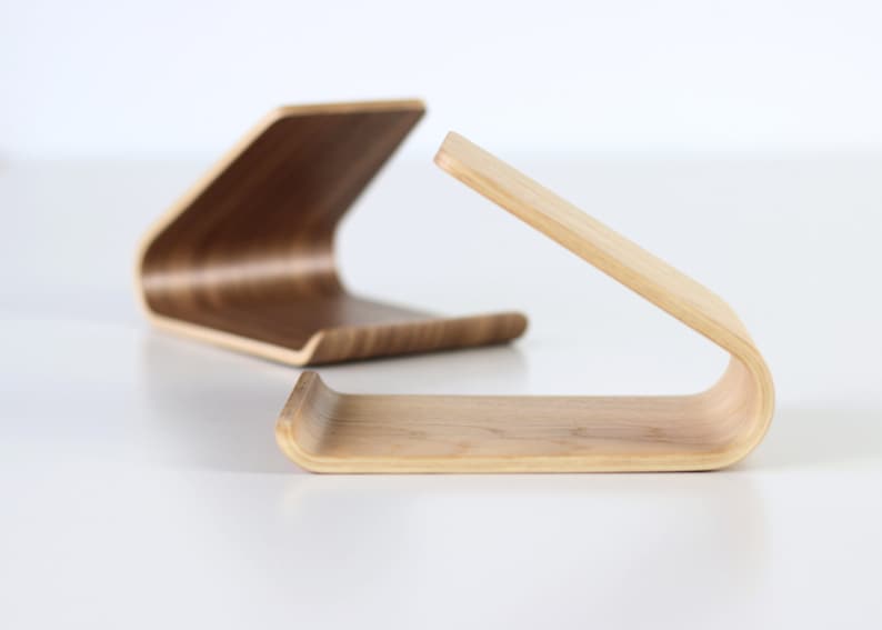 Oak wood Or Walnut wood tablet holder for office desk decor. Gift for him.