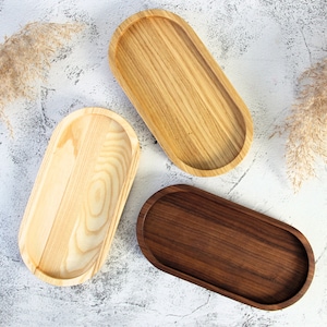 Wooden Desk Organizer Tray. Valet and Catch-All Tray for Coffee Table, Tea, and Decorative Use