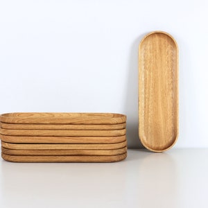 Wooden Serving Platter & Tray. Decorative Appetizer and Candle Display