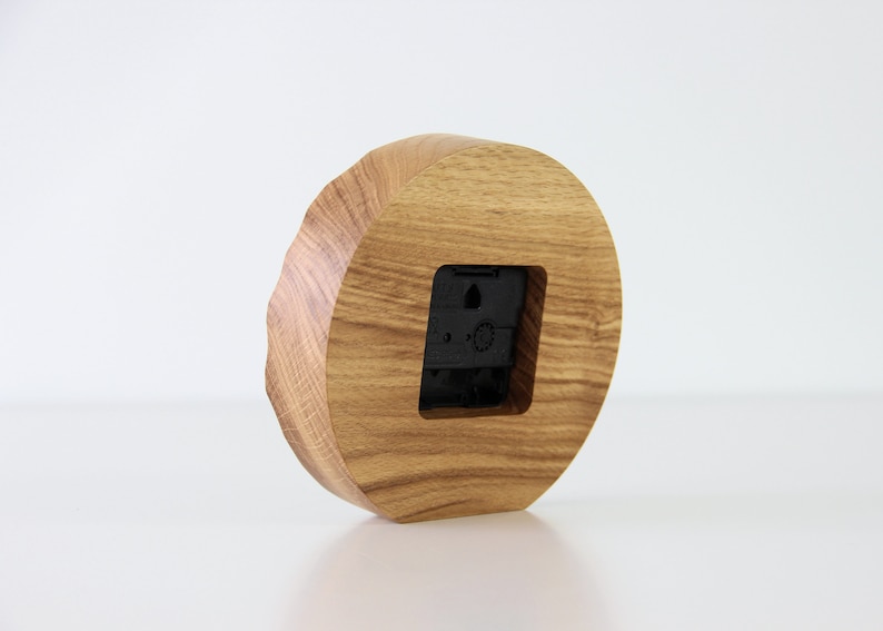 Office Desk clock Wood table clock. Desk accessories Oak wood clock image 5