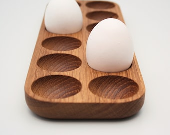 Wooden egg holder. Wooden egg tray. Wood egg storage. Countertop egg holder for 12 eggs.