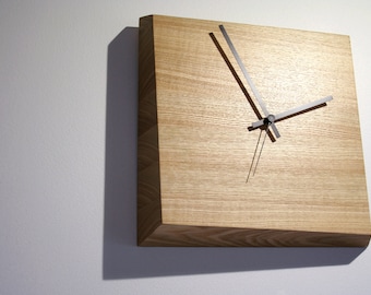 Unique wall clock Modern Wall Clock. Silent Wood Minimalist Wall Clock