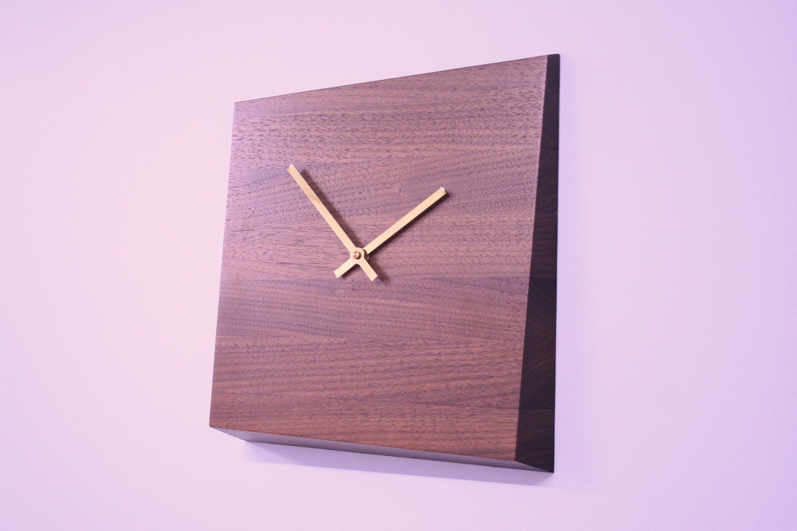 Walnut Wood Wall Clock. Wooden Wall Clock. Etsy