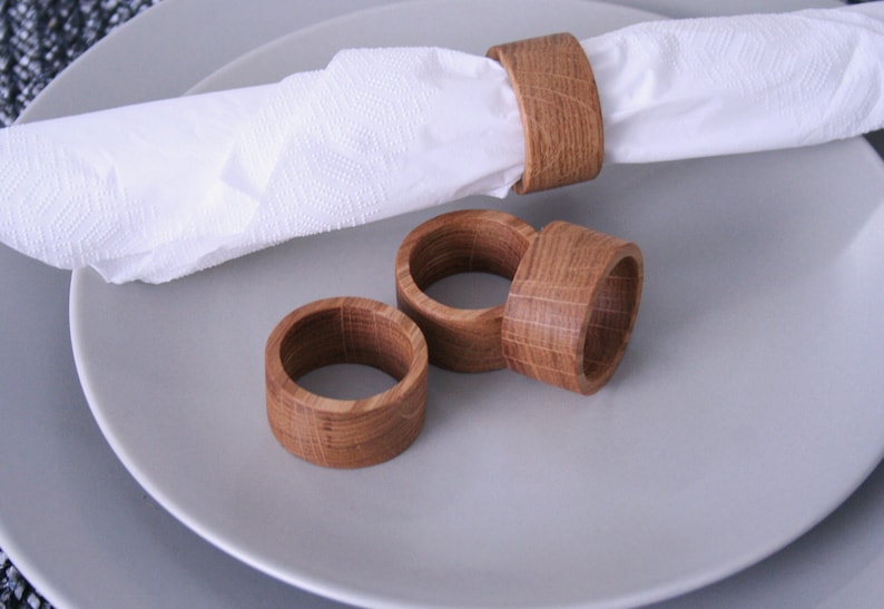 Oak Wood Napkin Rings. Set of 4 Napkin Rings. Wedding Napkin Etsy