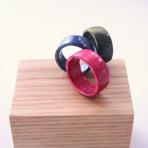 Natural wooden color ring. Unique Wooden Ring Band. Unique wood jewelry gift. image 7