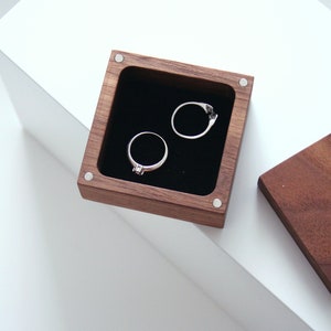 Wooden ring box. Wood Jewelry box. Unique walnut jewelry box. image 1