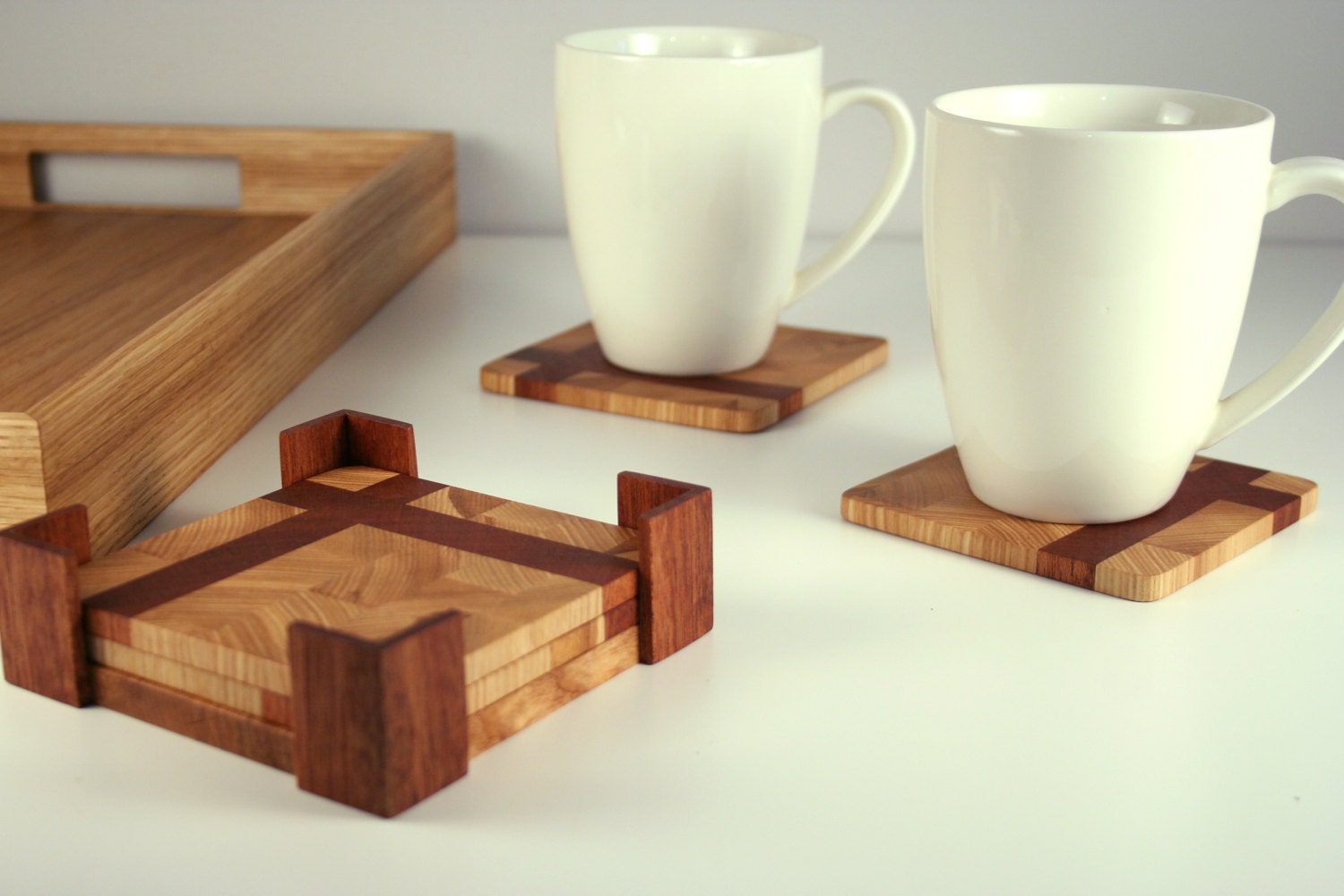 Sous-Verres en Bois. Ensemble de Sous-Verres avec Boîte. Sous-Verres à Bière Bois.