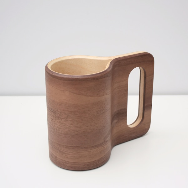 Walnut wood beer mug Wooden beer mug. Groomsman Beer Mug Design beer mug.