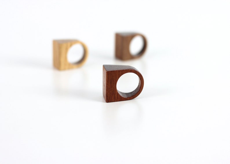 Natural wooden ring Minimalist wood ring band Stephen. Unique wood ring image 8