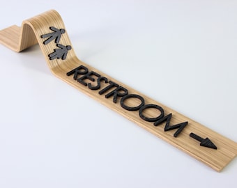 Restroom Wooden Door Sign. WC sign. Custom Office sign Wooden decor.