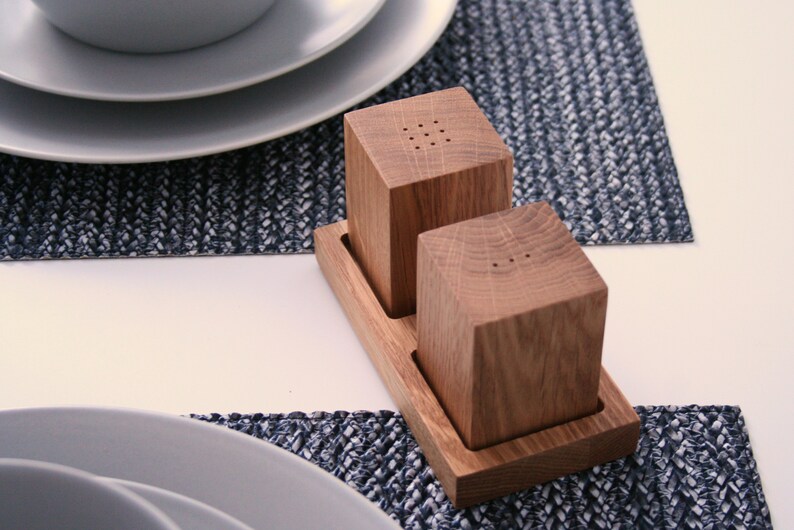 Oak Wood Salt and Pepper Shakers. Wooden Salt and Pepper Etsy UK