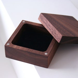 Wooden ring box. Wood Jewelry box. Unique walnut jewelry box. image 5