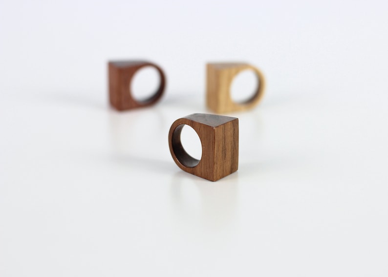 Natural wooden ring Minimalist wood ring band Stephen. Unique wood ring image 7
