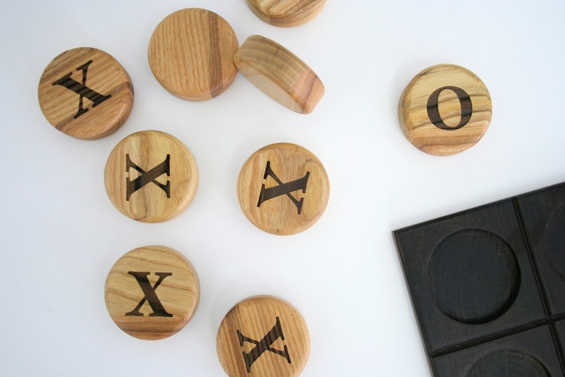 Tic tac toe board game Wooden games. Wood tic tac toe family game night Modern tabletop game image 7