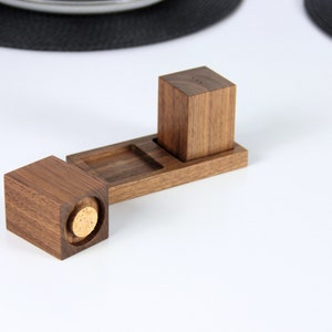 Wooden salt and pepper shakers Salt and pepper shakers. Salt and pepper set. Wooden seasonings set. image 2