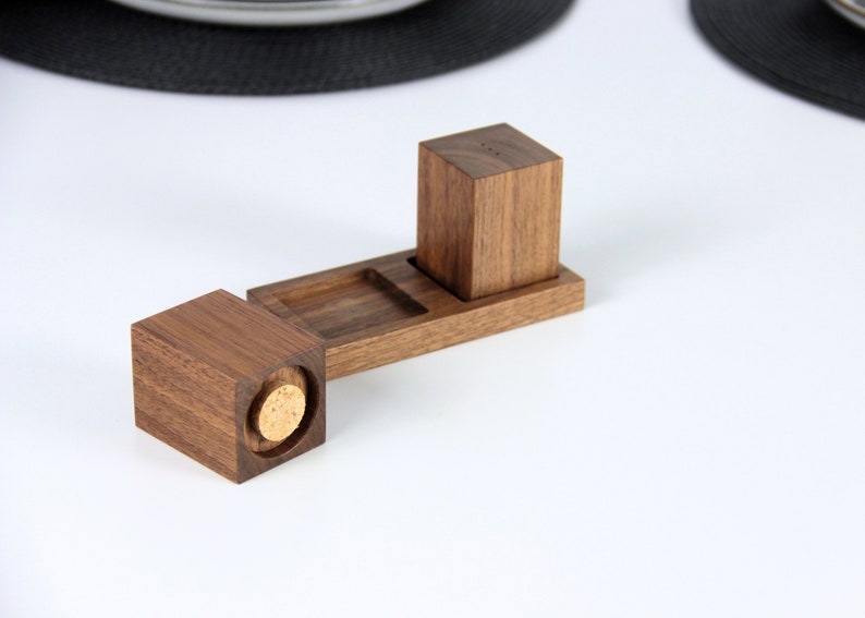 Wooden salt and pepper shakers Salt and pepper shakers. Salt and pepper set. Wooden seasonings set. image 2