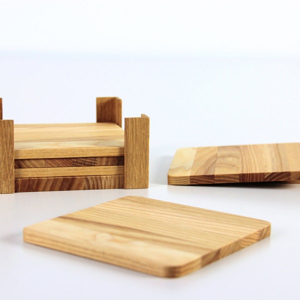 Wood coaster set Wood decor drink coasters gift for him.