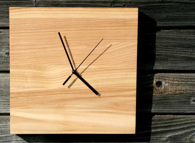 Minimalist wall clock. Modern wood clock. Light wood wall Hanging. Trendy home decor wall clock image 3