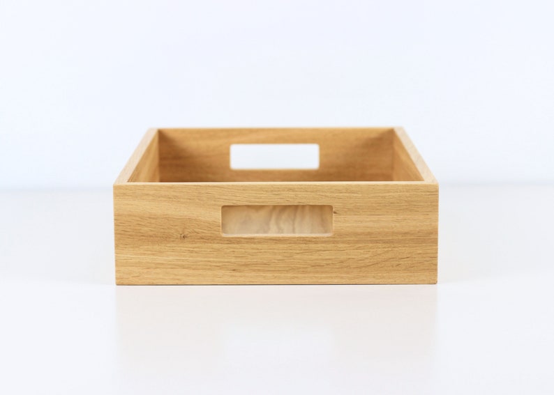 Wood serving tray Organizer tray Kitchen decor. Organizer box with handles. image 3