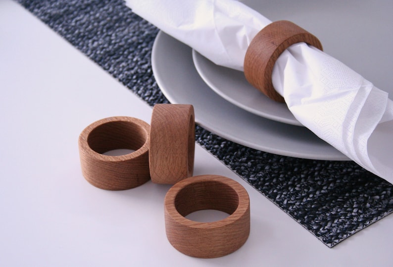 Oak Wood Napkin Rings. Set of 4 Napkin Rings. Wedding Napkin Etsy