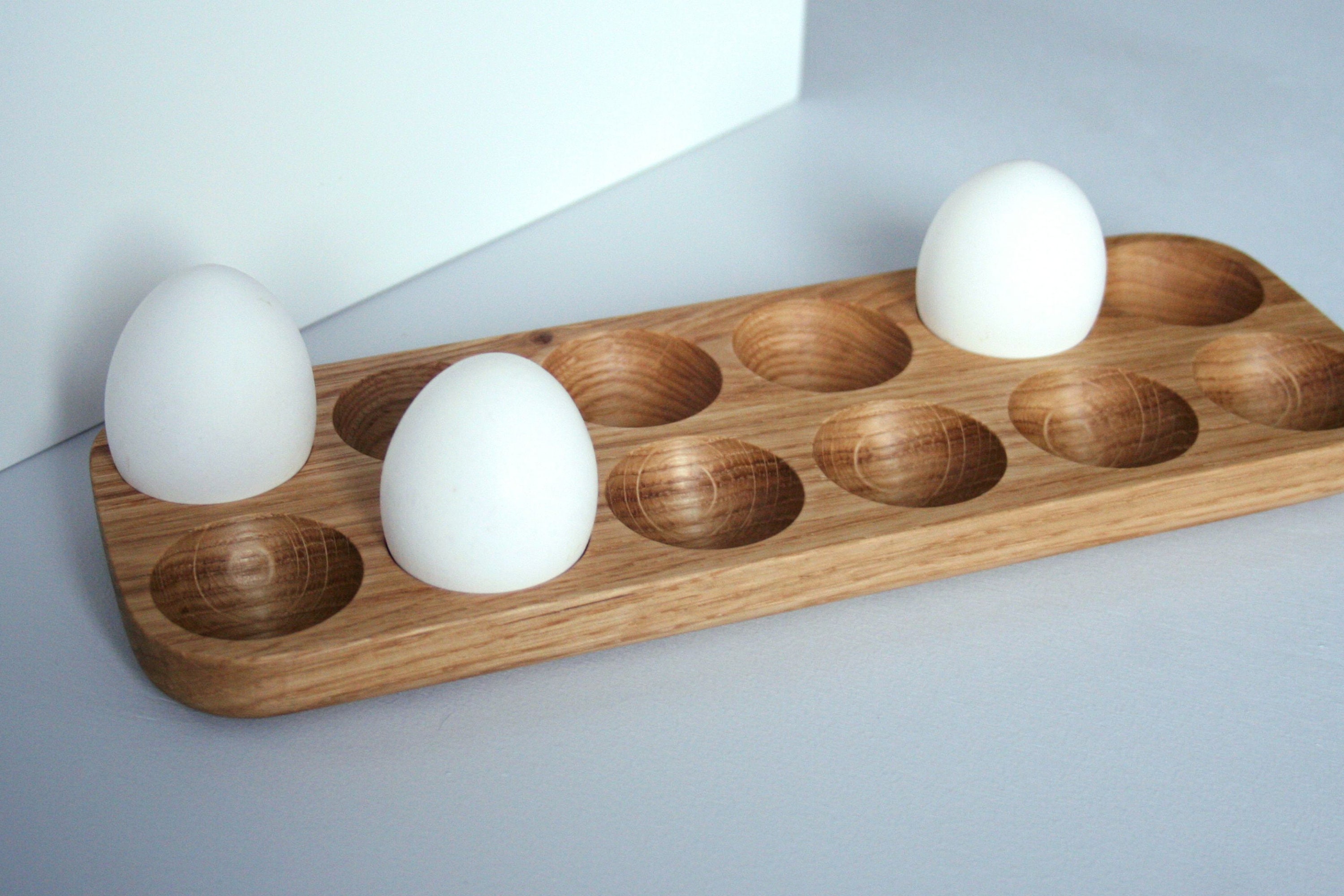 Cucina Essenziale Portaoggetti per Uova e Egg Organizer con Portauovo in Legno Tenere Fino a 10 Uova TAMUME Naturale Porta-uova di Legno 