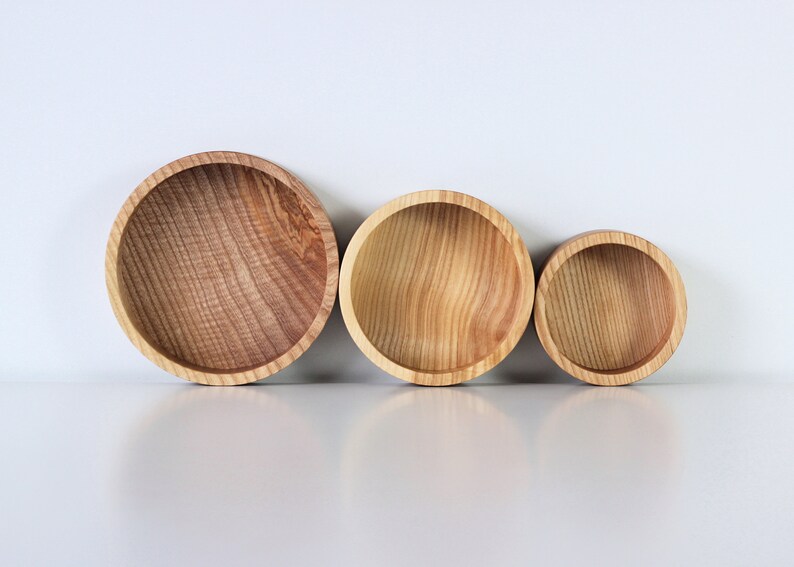 Wood bowl set of 3 wooden bowls. Decorative bowl. image 2