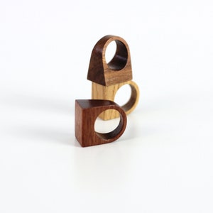 Natural wooden ring Minimalist wood ring band Stephen. Unique wood ring image 9