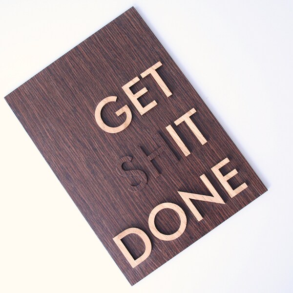 Wall art Get shit done poster Wall decor. Motivation poster.