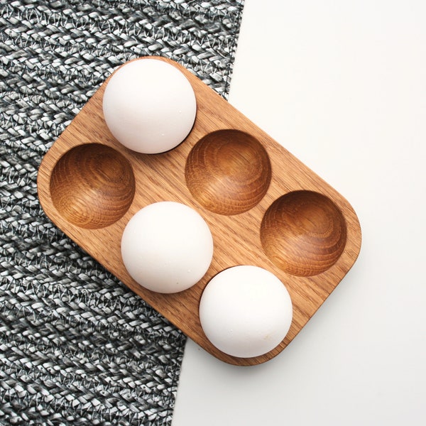 Wood Egg Holder Countertop egg tray. Farmhouse wooden decor storage tray.