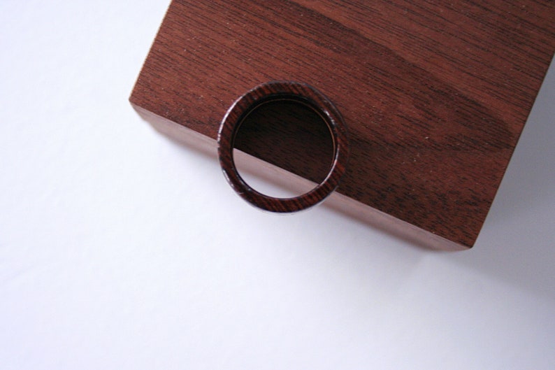 Minimalist wood ring Unique Wood Ring Band. Unique jewelry gift Wide wood ring. image 3