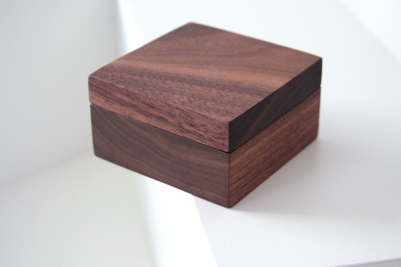 Wooden ring box. Wood Jewelry box. Unique walnut jewelry box. image 6