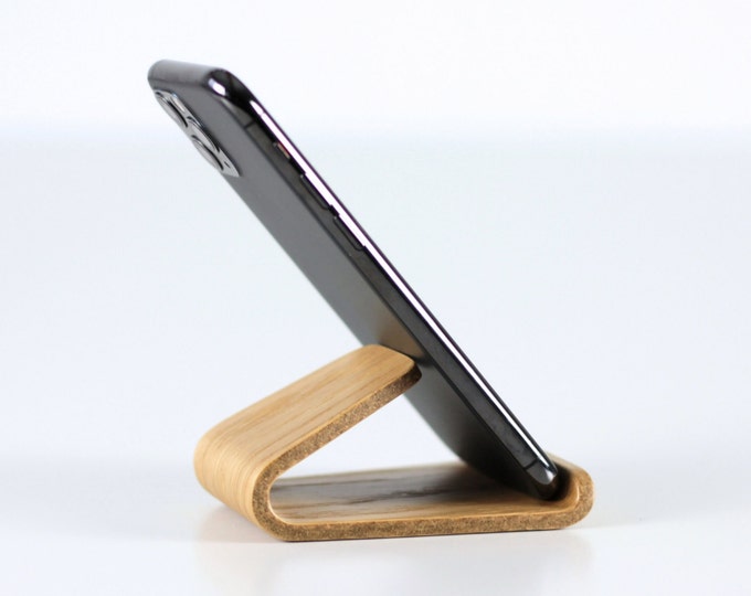 Phone stand Wooden phone holder. Mobile stand.